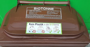 Aufkleber Kein Plastik in die Biotonne
